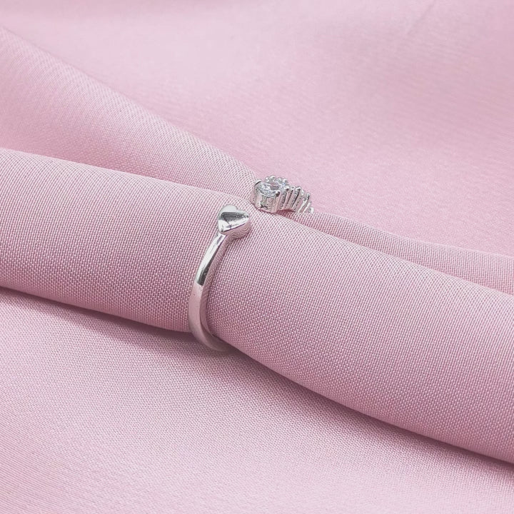 Trio Crystal Heart Open Ring from TimelessWhims, view 3