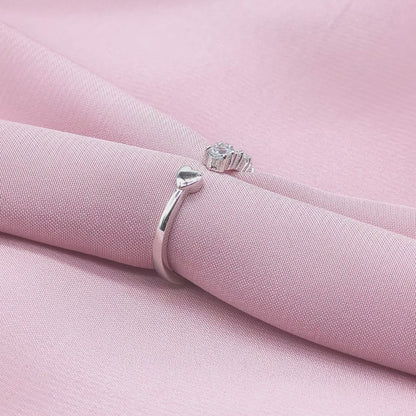 Trio Crystal Heart Open Ring from TimelessWhims, view 3