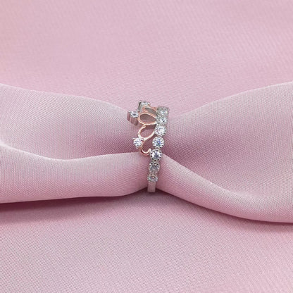 Rose Gold Princess Tiara Crown Pavé Ring from TimelessWhims, view 3