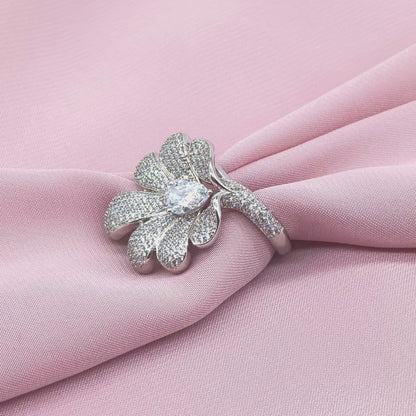 Oversized Pavé Daisy Bloom Cocktail Ring from TimelessWhims, view 3