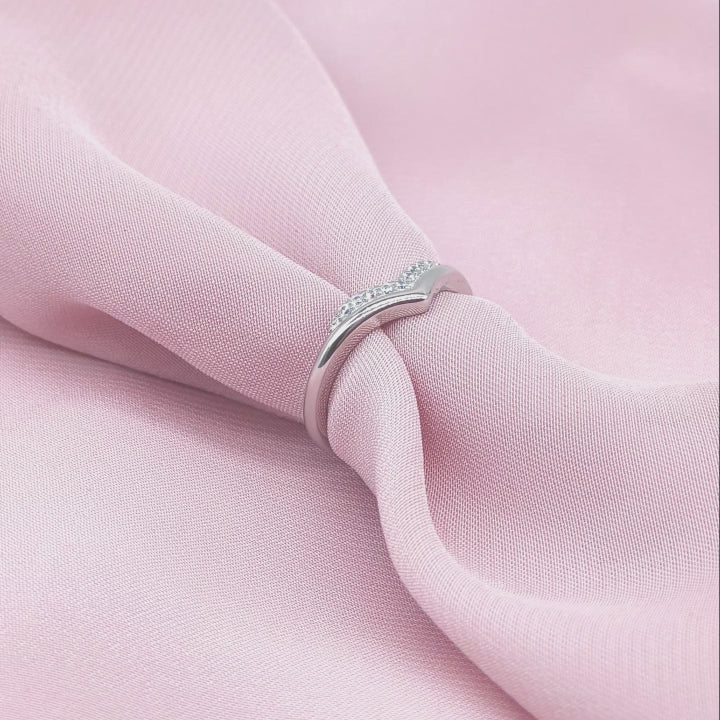 Pavé Chevron Wishbone Ring from TimelessWhims, view 3